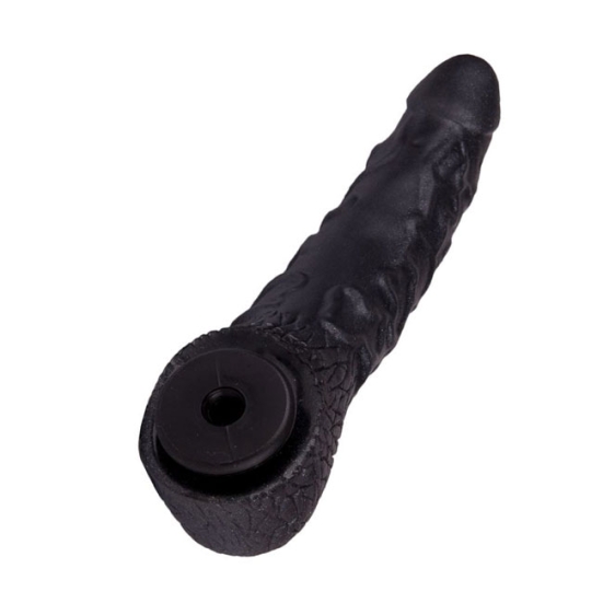 Фаллос-насадка Lovething Black Bent